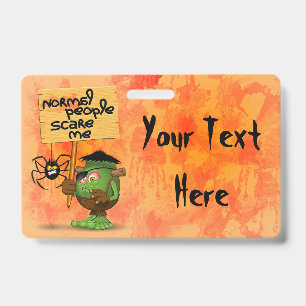 Tarjeta De Identificación Personaje de Frankenstein 'La gente normal me asus