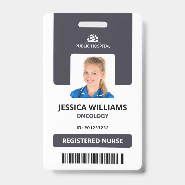 Tarjeta De Identificación Personal de enfermería de hospital de la moderna t (Anverso)