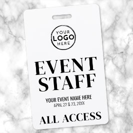 Tarjeta De Identificación Personal de Evento de Acceso Total con Logo