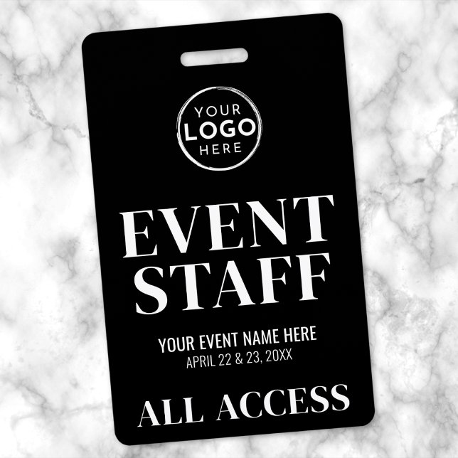 Tarjeta De Identificación Personal de Eventos con Acceso Total Logo (Logo All Access Event Staff Badge )