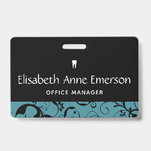 Tarjeta De Identificación Personal de la Oficina Dental Damask Pro