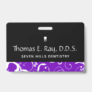 Tarjeta De Identificación Personal de la Oficina Dental Pro Damask