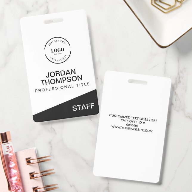 Tarjeta De Identificación Personal de Profesionales Logo Empresarial Persona (Oficina)