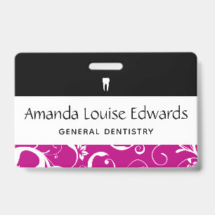 Tarjeta De Identificación Personal del consultorio dental Damask Pro