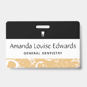 Tarjeta De Identificación Personal del consultorio dental Pro Damask