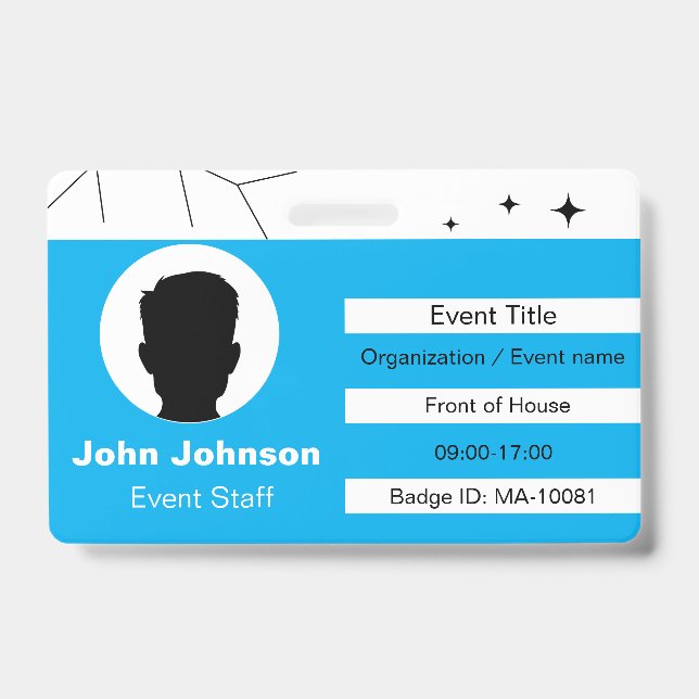 Tarjeta De Identificación Personal del evento (Parte frontal)