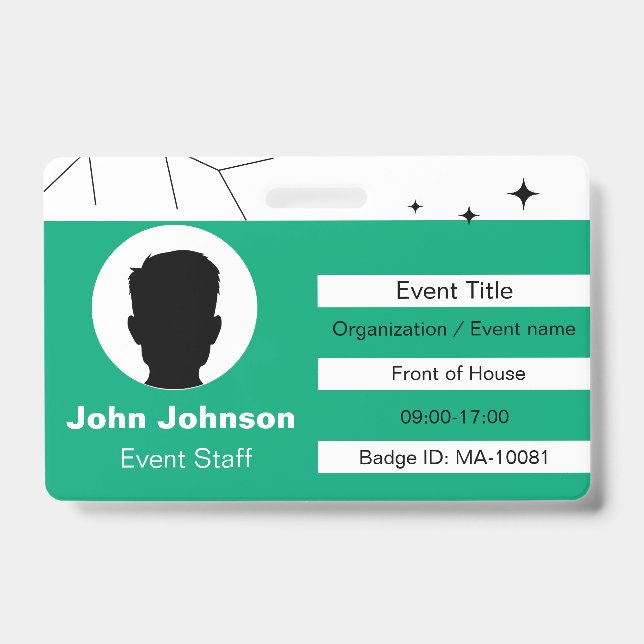 Tarjeta De Identificación Personal del evento (Parte frontal)