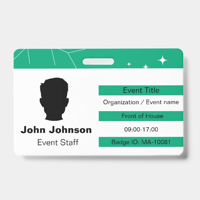 Tarjeta De Identificación Personal del evento (Parte frontal)