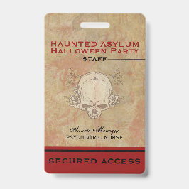 Tarjeta De Identificación Personal del evento de Halloween del Asilo Embruja