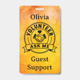 Tarjeta De Identificación Personal del Evento de Voluntariado Personalizado
