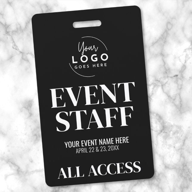 Tarjeta De Identificación Personal del evento VIP de acceso completo (Logo Event Staff Badge)