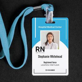 Tarjeta De Identificación Personal médico personalizado Foto ID Turquoise