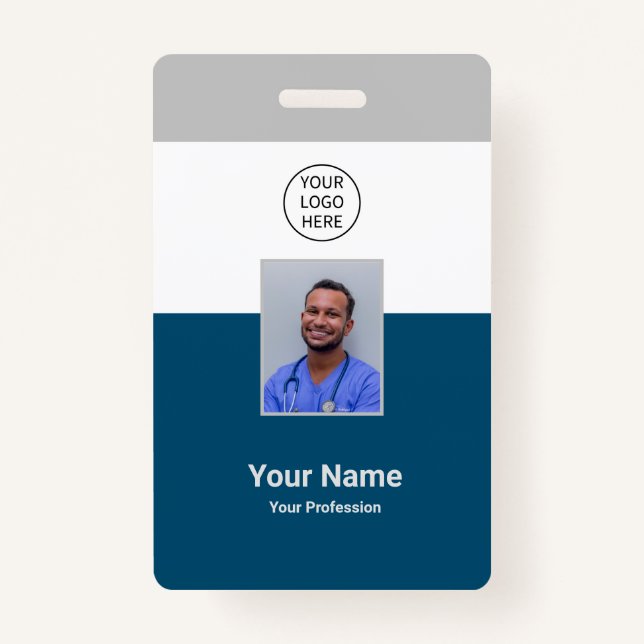 Tarjeta De Identificación Personal moderno del hospital personalizado (Anverso)