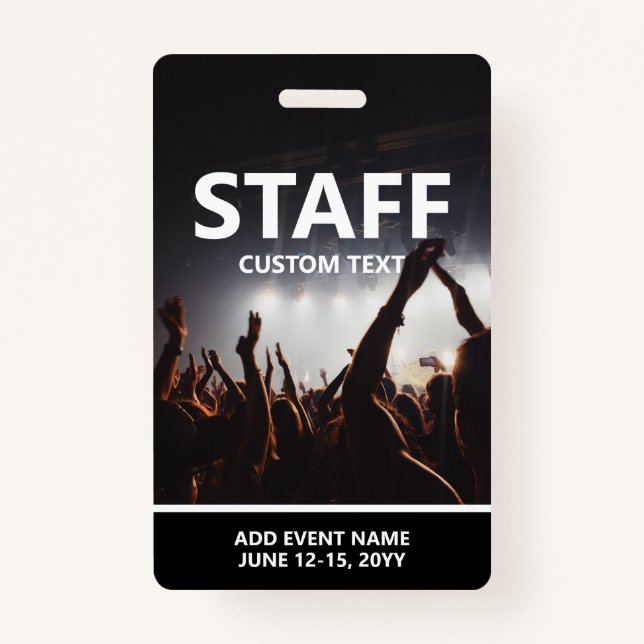 Tarjeta De Identificación Personal personalizado del pase de acceso al event (Anverso)