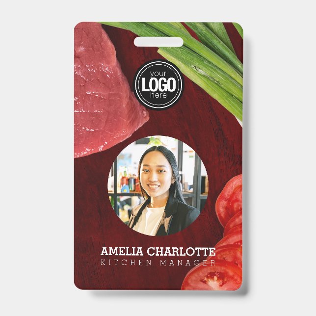 Tarjeta De Identificación Personaliza restaurante de bistec (Parte frontal)