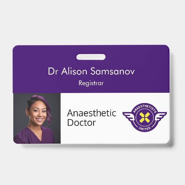 Tarjeta de identificación personalizable con foto (Parte frontal)