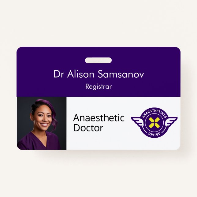 Tarjeta de identificación personalizable con foto (Anverso)