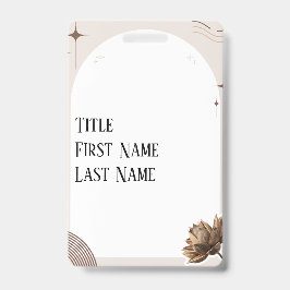 Tarjeta De Identificación Personalizable de Brown Minimalista Boho Notes