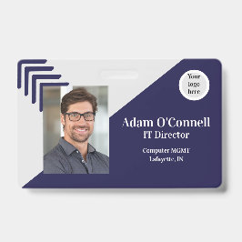 Tarjeta De Identificación Personalizable Diseño Único Único Diseño Único Blu