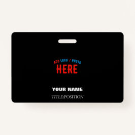 TARJETA DE IDENTIFICACIÓN PERSONALIZABLE MODERNO ESTILO NEGRO VERIFICADO MAR