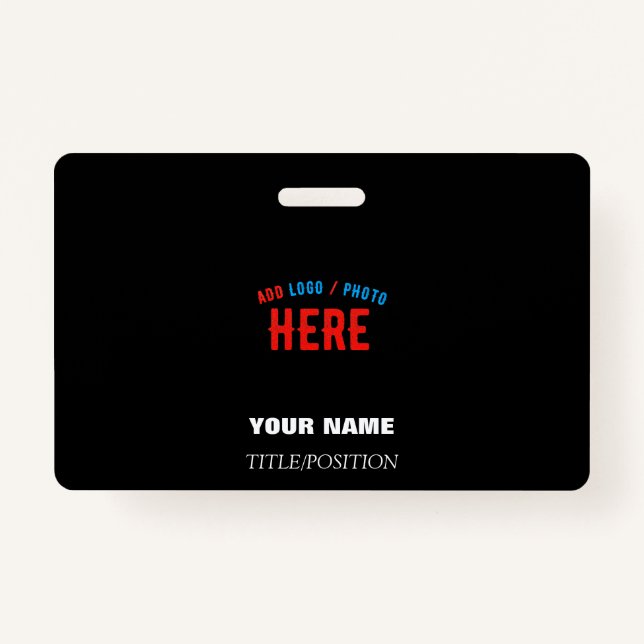 TARJETA DE IDENTIFICACIÓN PERSONALIZABLE MODERNO ESTILO NEGRO VERIFICADO MAR (Anverso)