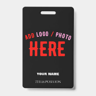TARJETA DE IDENTIFICACIÓN PERSONALIZABLE MODERNO ESTILO NEGRO VERIFICADO MAR