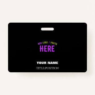 TARJETA DE IDENTIFICACIÓN PERSONALIZABLE MODERNO ESTILO NEGRO VERIFICADO MAR