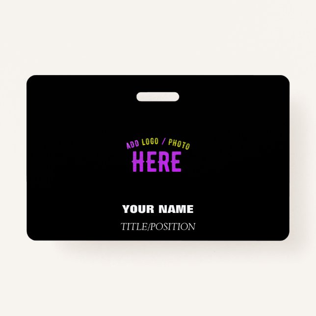TARJETA DE IDENTIFICACIÓN PERSONALIZABLE MODERNO ESTILO NEGRO VERIFICADO MAR (Anverso)