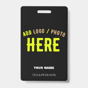 TARJETA DE IDENTIFICACIÓN PERSONALIZABLE MODERNO ESTILO NEGRO VERIFICADO MAR