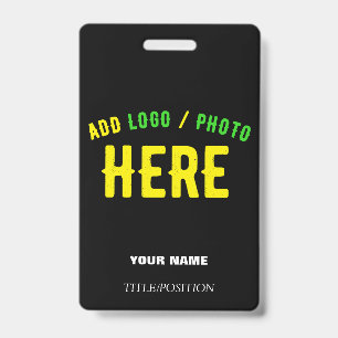 TARJETA DE IDENTIFICACIÓN PERSONALIZABLE MODERNO ESTILO NEGRO VERIFICADO MAR