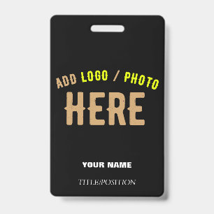 TARJETA DE IDENTIFICACIÓN PERSONALIZABLE MODERNO ESTILO NEGRO VERIFICADO MAR
