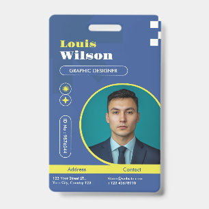 Tarjeta De Identificación Personalizable Nombre y Código de Barras Profesion
