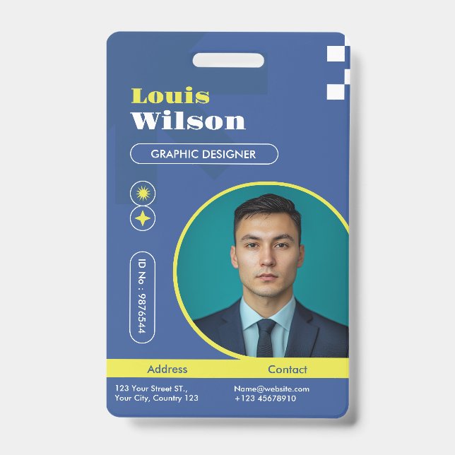 Tarjeta De Identificación Personalizable Nombre y Código de Barras Profesion (Parte frontal)