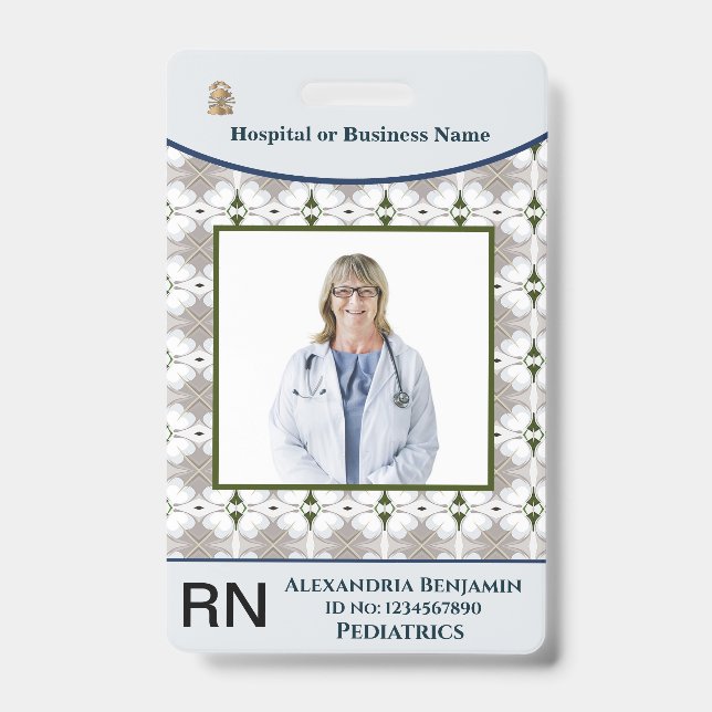 Tarjeta de identificación personalizada con foto,  (Parte frontal)