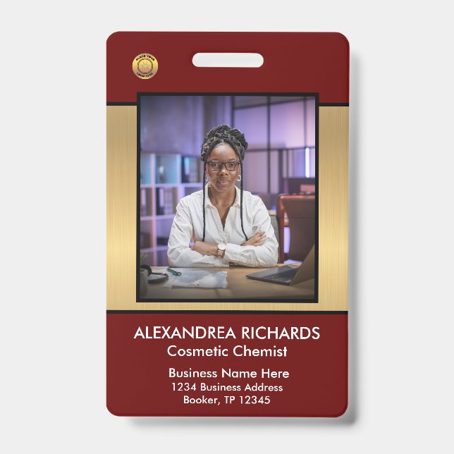 Tarjeta de identificación personalizada con foto,  (Parte frontal)