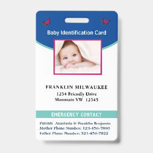 Tarjeta de identificación personalizada con foto d
