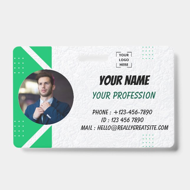 Tarjeta de identificación personalizada con foto d (Parte frontal)