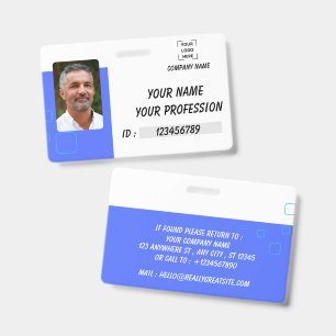 Tarjeta de identificación personalizada con foto d