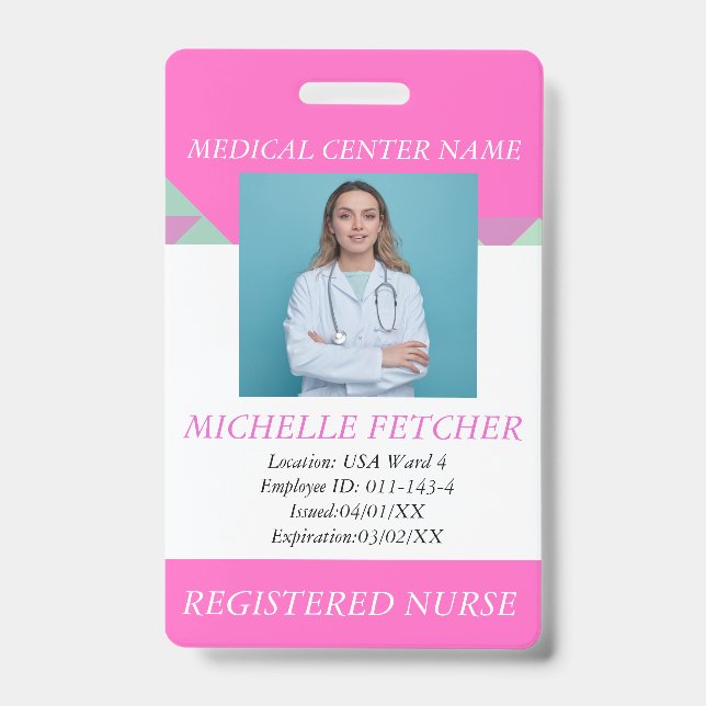 Tarjeta de identificación personalizada con foto p (Parte frontal)