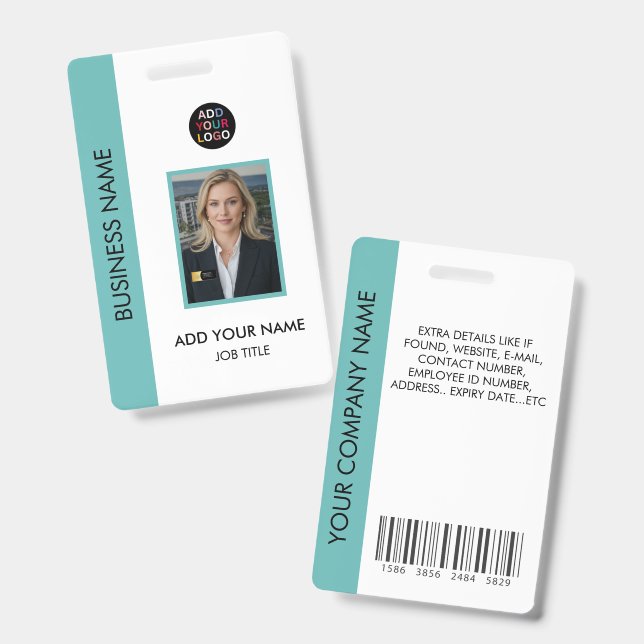 Tarjeta de identificación personalizada con logoti (Parte frontal y trasera)