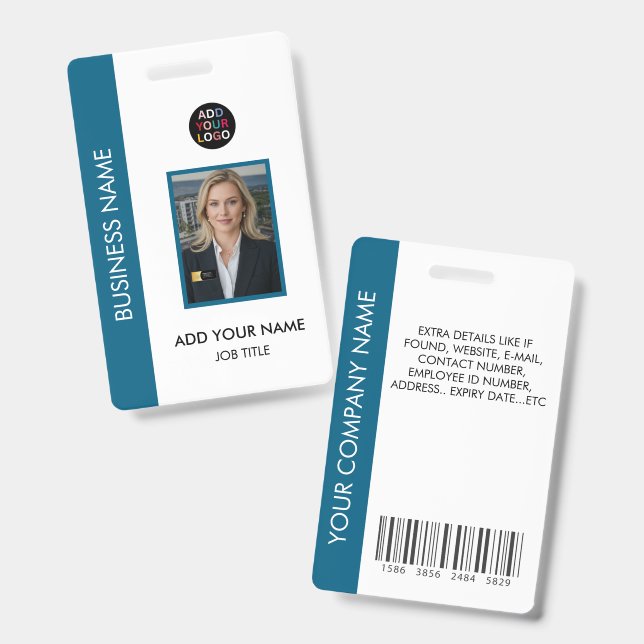 Tarjeta de identificación personalizada con logoti (Parte frontal y trasera)