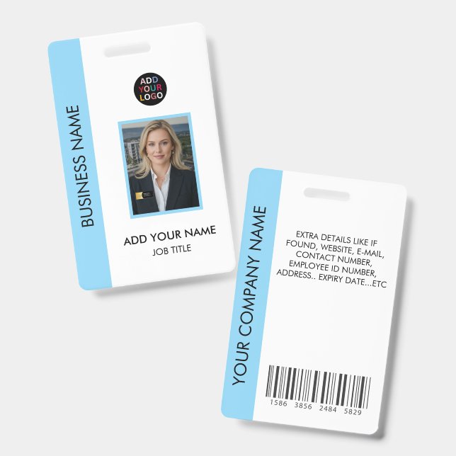 Tarjeta de identificación personalizada con logoti (Parte frontal y trasera)