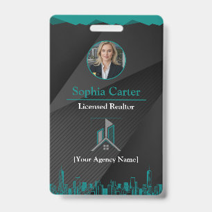 Tarjeta de identificación personalizada de agente 
