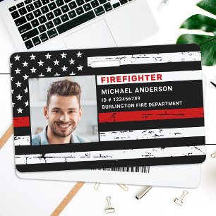 Tarjeta de identificación personalizada de bombero