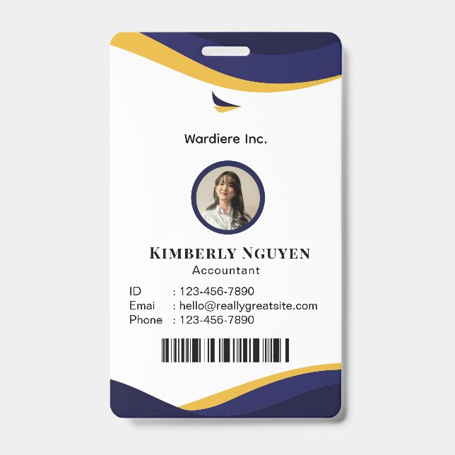 Tarjeta de identificación personalizada moderna de (Parte frontal)