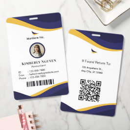 Tarjeta de identificación personalizada moderna de