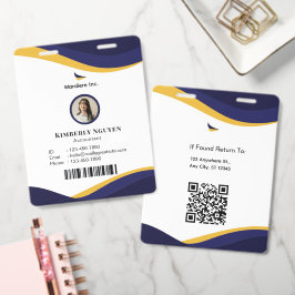Tarjeta de identificación personalizada moderna de