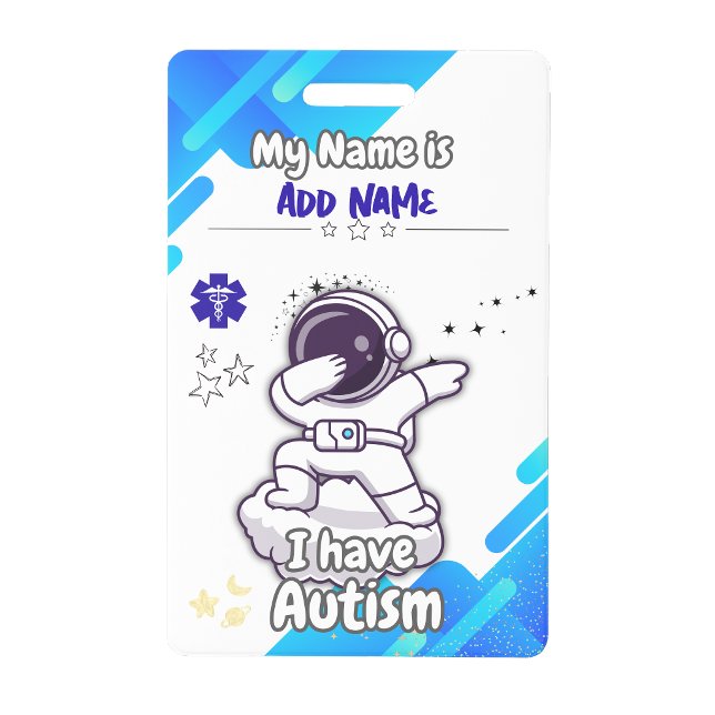 Tarjeta de Identificación Personalizada para el Au (Personalized Autism ID Card – Emergency Alert Badge)