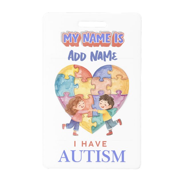 Tarjeta de Identificación Personalizada para el Au (Personalized Autism ID Card – Emergency Alert Badge)