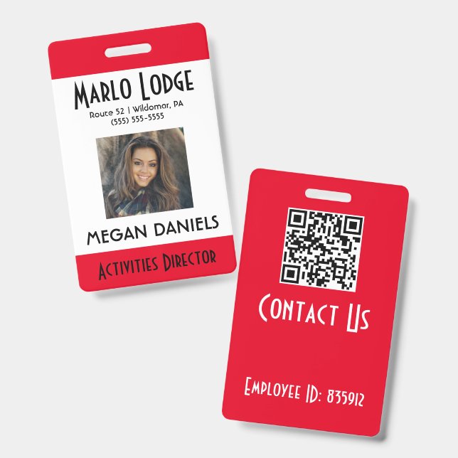 Tarjeta de identificación personalizada para emple (Parte frontal y trasera)